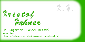 kristof hahner business card