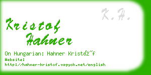 kristof hahner business card